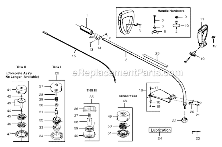Page C Diagram and Parts List for XT50T  Weed Eater Trimmer